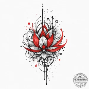 Tattoo sketch red, tattoo drawing outline, wa... - эскиз тату (№1756240645_0, 26.08.2025 20:37) — tattoo-photo.ru