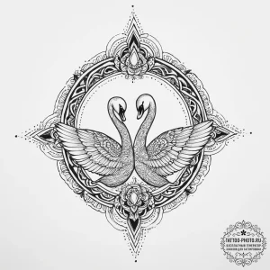Tattoo sketch swan tattoo, artistic tattoo sk... - эскиз тату (№1756245989_0, 26.08.2025 22:06) — tattoo-photo.ru