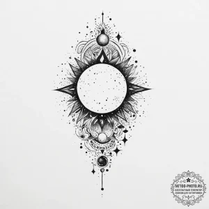 Tattoo sketch cosmic land, tattoo sketch desi... - эскиз тату (№1756252758_0, 26.08.2025 23:59) — tattoo-photo.ru