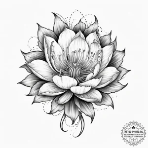 Tattoo sketch night-blooming cereus flower, t... - эскиз тату (№1756255334_0, 27.08.2025 00:42) — tattoo-photo.ru