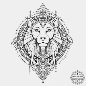 Tattoo sketch egyptian goddess sekhmet, artis... - эскиз тату (№1756260639_0, 27.08.2025 02:10) — tattoo-photo.ru
