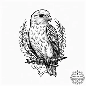Tattoo sketch kestrel, tattoo drawing outline... - эскиз тату (№1756263043_0, 27.08.2025 02:50) — tattoo-photo.ru