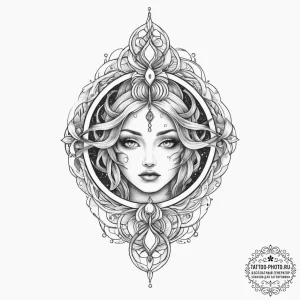 Tattoo sketch cosmic spirit, tattoo sketch de... - эскиз тату (№1756263646_0, 27.08.2025 03:00) — tattoo-photo.ru