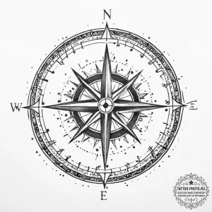 Tattoo sketch compass, tattoo flash sheet des... - эскиз тату (№1756265667_0, 27.08.2025 03:34) — tattoo-photo.ru