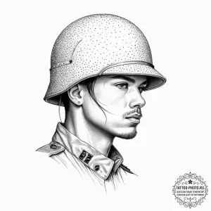 Tattoo sketch soldier with a needle, tattoo l... - эскиз тату (№1756266071_0, 27.08.2025 03:41) — tattoo-photo.ru