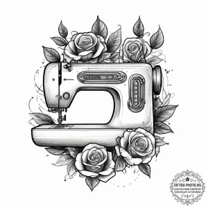 Tattoo sketch designer sewing machine, tattoo... - эскиз тату (№1756266673_0, 27.08.2025 03:51) — tattoo-photo.ru