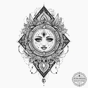Tattoo sketch ancient artifact, tattoo flash... - эскиз тату (№1756270720_0, 27.08.2025 04:58) — tattoo-photo.ru