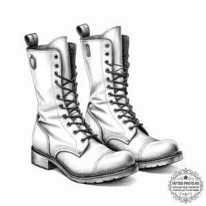 Tattoo sketch skinhead boots and braces - эскиз тату (№1756273503_0, 27.08.2025 05:45) — tattoo-photo.ru