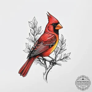 Tattoo sketch cardinal, artistic tattoo sketc... - эскиз тату (№1756275277_0, 27.08.2025 06:14) — tattoo-photo.ru