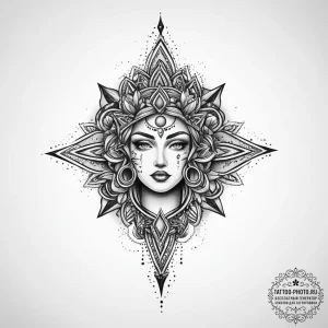 Tattoo sketch holy character, tattoo sketch d... - эскиз тату (№1756275865_0, 27.08.2025 06:24) — tattoo-photo.ru