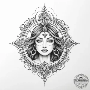 Tattoo sketch sacred story - эскиз тату (№1756277835_0, 27.08.2025 06:57) — tattoo-photo.ru