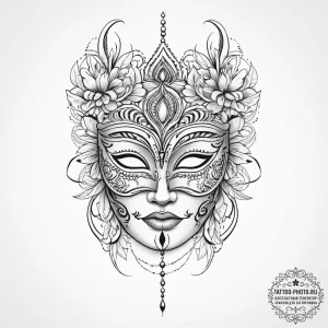 Tattoo sketch mask - эскиз тату (№1756278031_0, 27.08.2025 07:00) — tattoo-photo.ru