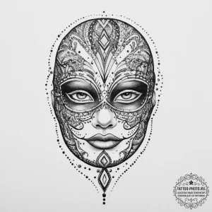 Tattoo sketch mask, artistic tattoo sketch, v... - эскиз тату (№1756279417_0, 27.08.2025 07:23) — tattoo-photo.ru