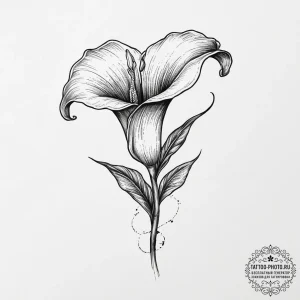 Tattoo sketch calla lily, artistic tattoo ske... - эскиз тату (№1756279811_0, 27.08.2025 07:30) — tattoo-photo.ru
