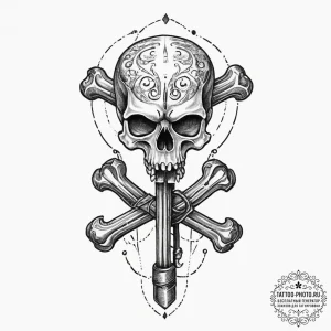 Tattoo sketch bone, ink illustration for tatt... - эскиз тату (№1756280206_0, 27.08.2025 07:36) — tattoo-photo.ru