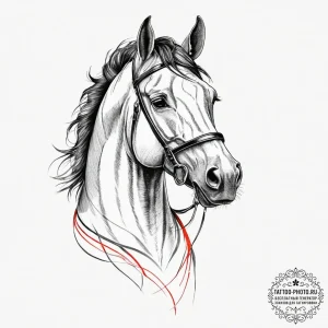 Tattoo sketch horse, tattoo line art, black a... - эскиз тату (№1756281390_0, 27.08.2025 07:56) — tattoo-photo.ru