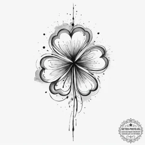 Tattoo sketch clover, concept art for tattoo,... - эскиз тату (№1756283757_0, 27.08.2025 08:35) — tattoo-photo.ru