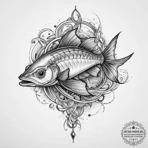Tattoo sketch ribbonfish, concept art for tat... - эскиз тату (№1756284348_0, 27.08.2025 08:45) — tattoo-photo.ru