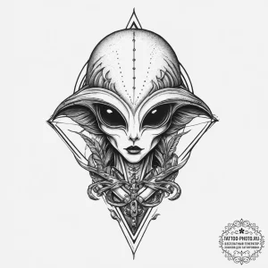 Tattoo sketch инопланетянин, concept art for... - эскиз тату (№1756286519_0, 27.08.2025 09:21) — tattoo-photo.ru