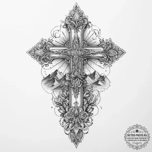 Tattoo sketch mountain landscape, concept art... - эскиз тату (№1756286719_0, 27.08.2025 09:25) — tattoo-photo.ru