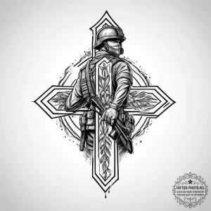 Tattoo sketch soldier with a letter, tattoo f... - эскиз тату (№1756290275_0, 27.08.2025 10:24) — tattoo-photo.ru