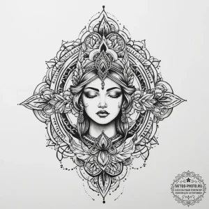 Tattoo sketch divine presence, artistic tatto... - эскиз тату (№1756290473_0, 27.08.2025 10:27) — tattoo-photo.ru