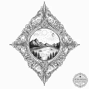 Tattoo sketch window with a view, tattoo flas... - эскиз тату (№1756292053_0, 27.08.2025 10:54) — tattoo-photo.ru