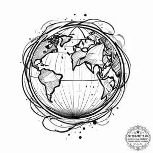 Tattoo sketch celestial globe, tattoo sketch... - эскиз тату (№1756295428_0, 27.08.2025 11:50) — tattoo-photo.ru