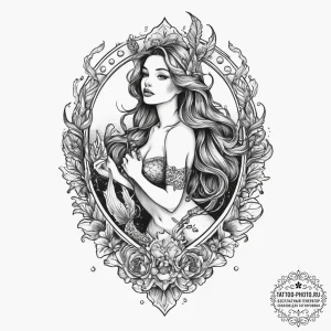 Tattoo sketch mermaid tattoo, tattoo sketch d... - эскиз тату (№1756295821_0, 27.08.2025 11:57) — tattoo-photo.ru