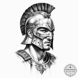 Tattoo sketch gladiator - эскиз тату (№1756298660_0, 27.08.2025 12:44) — tattoo-photo.ru