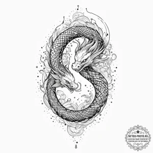 Tattoo sketch cosmic serpent, artistic tattoo... - эскиз тату (№1756298862_0, 27.08.2025 12:47) — tattoo-photo.ru