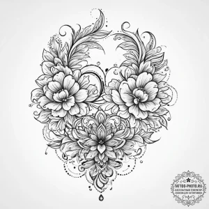 Tattoo sketch shorts with a floral pattern, i... - эскиз тату (№1756299059_0, 27.08.2025 12:50) — tattoo-photo.ru