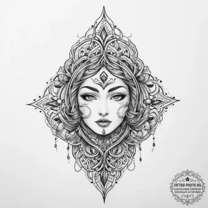 Tattoo sketch узор в виде ниндзя, concept art... - эскиз тату (№1756299463_0, 27.08.2025 12:57) — tattoo-photo.ru