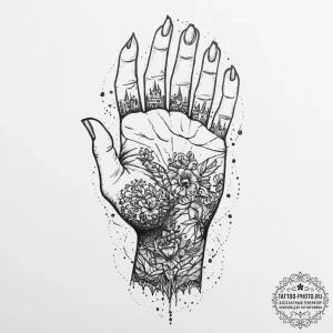 Tattoo sketch hands with a grave, tattoo draw... - эскиз тату (№1756303614_0, 27.08.2025 14:06) — tattoo-photo.ru