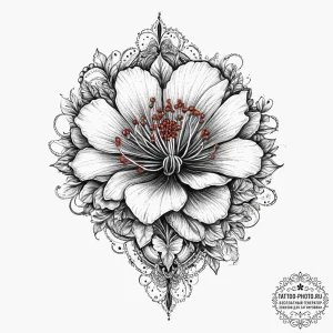 Tattoo sketch sundew flower, tattoo sketch de... - эскиз тату (№1756306185_0, 27.08.2025 14:49) — tattoo-photo.ru