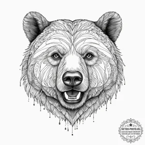 Tattoo sketch realistic портрет медведя, tatt... - эскиз тату (№1756306388_0, 27.08.2025 14:53) — tattoo-photo.ru