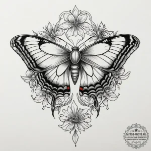 Tattoo sketch ailanthus silkmoth, tattoo sket... - эскиз тату (№1756309111_0, 27.08.2025 15:38) — tattoo-photo.ru