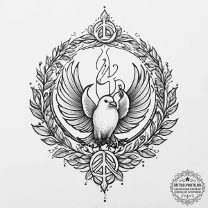 Tattoo sketch hieroglyphic symbol for "peace"... - эскиз тату (№1756309503_0, 27.08.2025 15:45) — tattoo-photo.ru