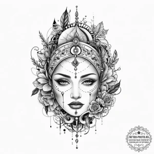 Tattoo sketch blessed creation, concept art f... - эскиз тату (№1756310286_0, 27.08.2025 15:58) — tattoo-photo.ru