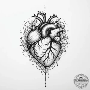 Tattoo sketch heart - эскиз тату (№1756311659_0, 27.08.2025 16:20) — tattoo-photo.ru