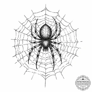 Tattoo sketch spider on a web, artistic tatto... - эскиз тату (№1756314429_0, 27.08.2025 17:07) — tattoo-photo.ru