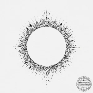 Tattoo sketch dotwork затмение, ink illustrat... - эскиз тату (№1756317270_0, 27.08.2025 17:54) — tattoo-photo.ru
