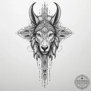 Tattoo sketch native american spirit animal,... - эскиз тату (№1756317467_0, 27.08.2025 17:57) — tattoo-photo.ru