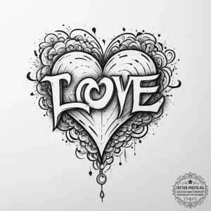 Tattoo sketch hieroglyphic symbol for "love"... - эскиз тату (№1756317662_0, 27.08.2025 18:01) — tattoo-photo.ru