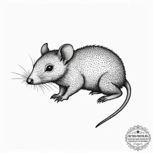 Tattoo sketch shrew, tattoo line art, dotwork... - эскиз тату (№1756319052_0, 27.08.2025 18:24) — tattoo-photo.ru