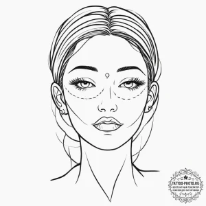 Tattoo sketch face, tattoo line art, minimali... - эскиз тату (№1756319657_0, 27.08.2025 18:34) — tattoo-photo.ru