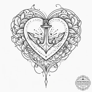 Tattoo sketch heart, tattoo line art, fine li... - эскиз тату (№1756324423_0, 27.08.2025 19:53) — tattoo-photo.ru