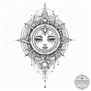 Tattoo sketch cosmic being - эскиз тату (№1756328819_0, 27.08.2025 21:06) — tattoo-photo.ru