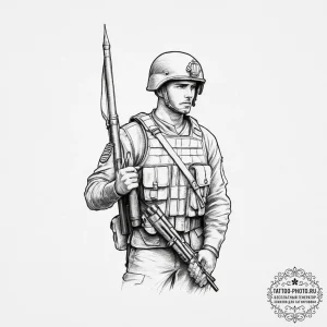 Tattoo sketch soldier with a pencil, tattoo l... - эскиз тату (№1756329811_0, 27.08.2025 21:23) — tattoo-photo.ru