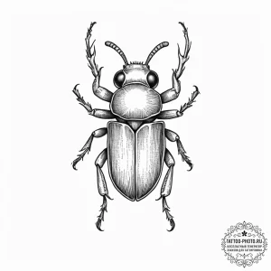 Tattoo sketch powderpost beetle, tattoo flash... - эскиз тату (№1756330009_0, 27.08.2025 21:26) — tattoo-photo.ru